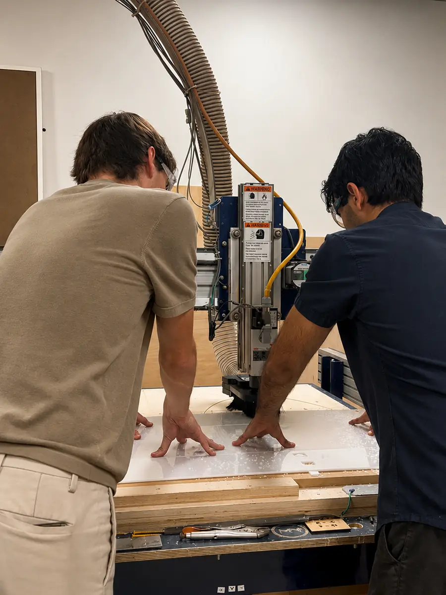 CNC routing in the Daiyan machine shop