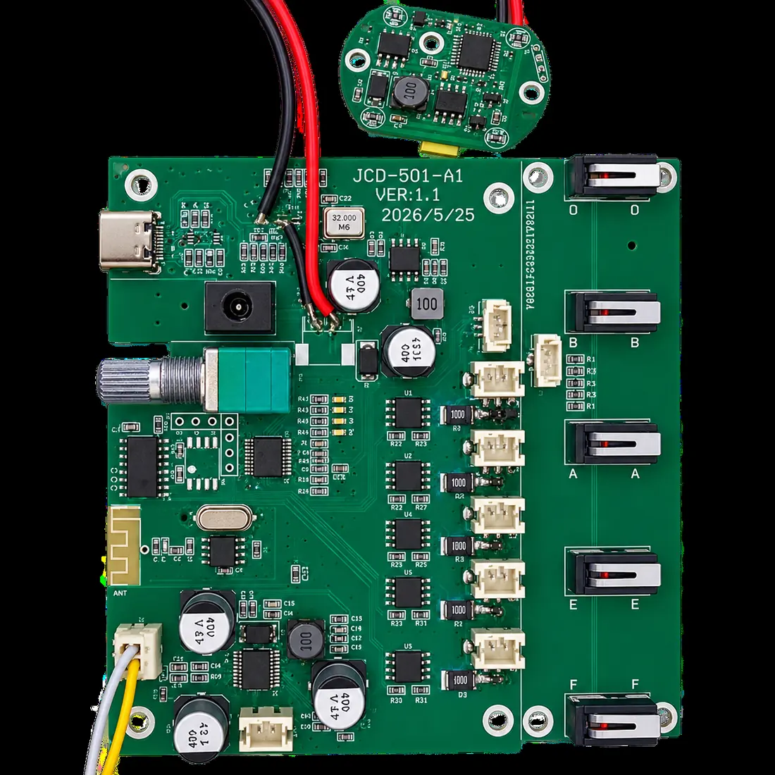 Assembled multi-channel controller PCB built by Daiyan Solutions
